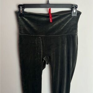 Spanx Green Velvet Leggings Sz M